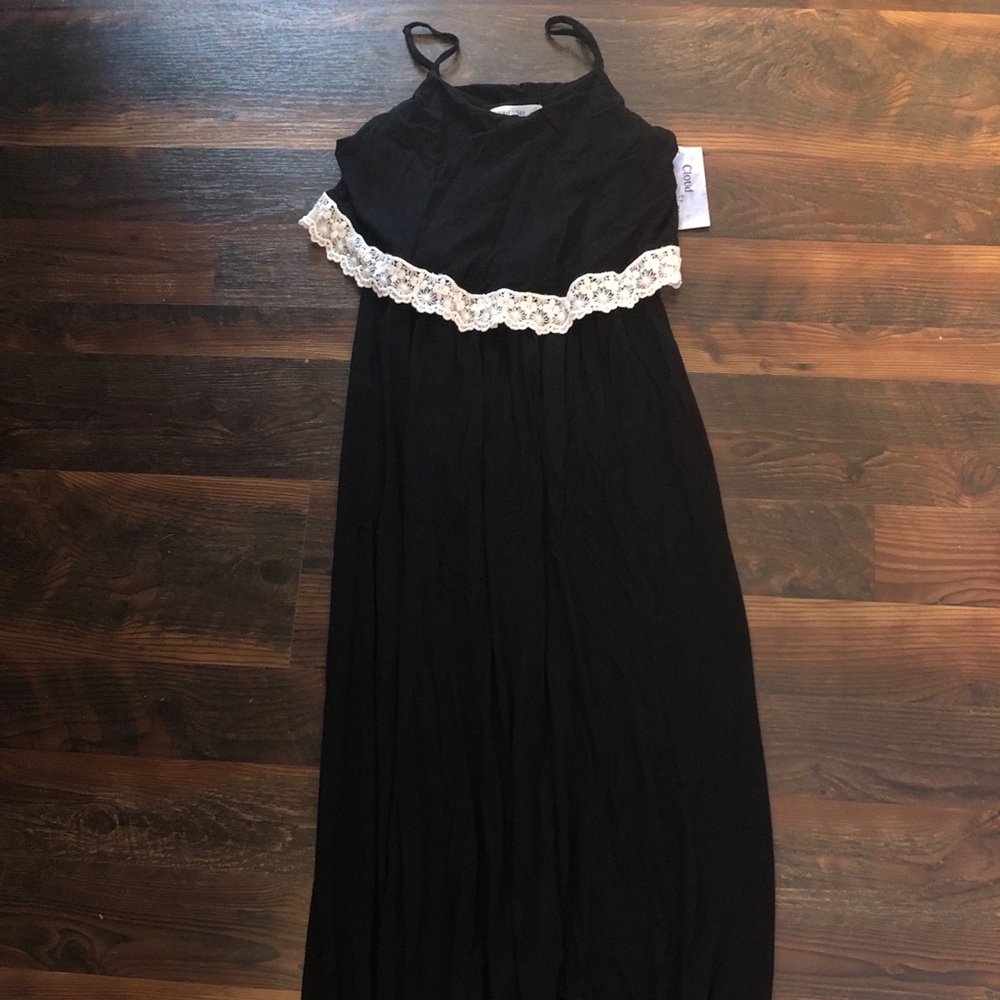 Brand New Black Popover Maxi Dress, Size Medium